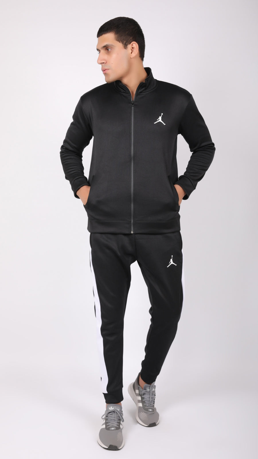 Nik J Premium Tracksuit - Black White