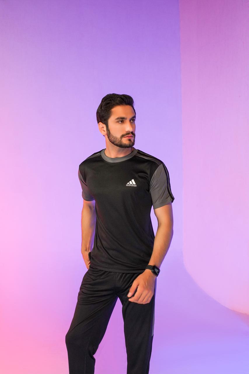 Adi tri drifit premium Tracksuit - Black