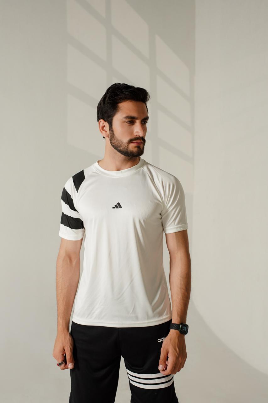 Adi Strips Drifit Tee - White